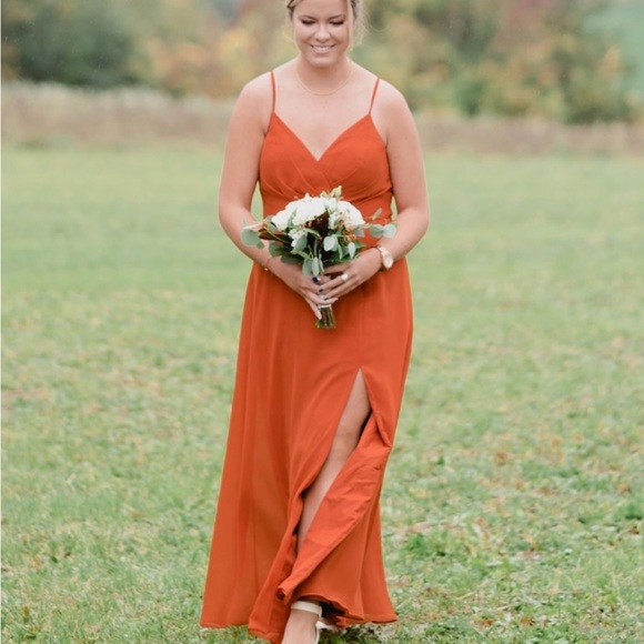 AZAZIE EVERLEIGH
A-Line Pleated Chiffon Floor-Length Dress Terracotta (colour) - Picture 1 of 3